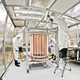 The XENON1T Time Projection Chamber (TPC) after assembly in a clean room.